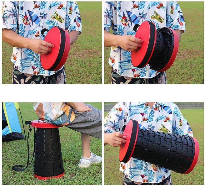 Przenośny stołek taboret składany czerwono-czarny Situp zdjęcie 8