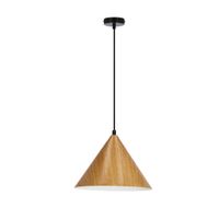 Dunca lampa wisząca 25 czarny 1x40 E27 klosz jasny dębowy