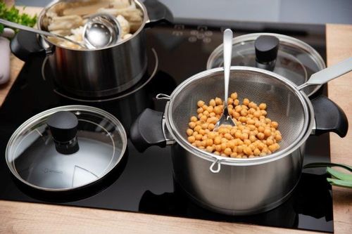 Sitko nierdzewne z rączką 20 cm PRACTICO stal tworzywo antracyt na Arena.pl