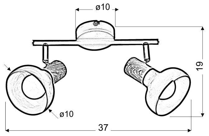 Puerto listwa 2x40W E14 biały zdjęcie 7
