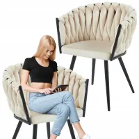 KRZESŁO WELUR TAPICEROWANE DO SALONU GABINETU JADALNI VELVET GLAMOUR LOFT