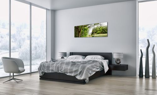 Obraz Na Płótnie - Las Pole Droga - 120X40 Cm - Ca120X40-2637 na Arena.pl