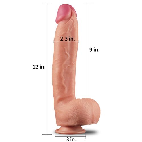 12"" dual layered platinum silicone cock na Arena.pl
