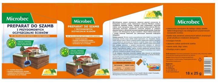 Microbec ULTRA bakterie do szamb SASZETKI 18 x 25g BROS zdjęcie 5