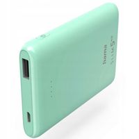 Miętowy powerbank Hama Power Pack Slim 5HD 5000 mAh USB-A, waga 113g