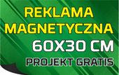 REKLAMA MAGNETYCZNA magnes na samochód auto 60x30 cm z gotowym projektem