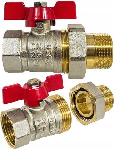 ZAWÓR KULOWY KUREK 1" DN25 MOSIĘŻNY ZE ŚRUBUNKIEM I DŁAWICĄ MOTYLEK na Arena.pl