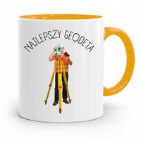Kubek Żółty Dla Geodety Najlepszy Geodeta Prezent Z Nadrukiem Ze Zdjęciem