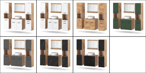 Zestaw Mebli Łazienkowych 120cm Szafka Lustro Pod Umywalkę Wotan Biały na Arena.pl