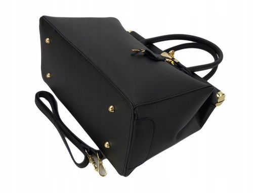 Duża włoska torba A4 skóra kufer kłódka Czarna na Arena.pl