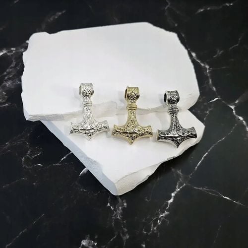 Młot Thora Wisior srebrny oksydowany zawieszka młot thora duża 27g ciężka na Arena.pl