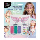 KIDEA ZESTAW FARBKI DO MALOWANIA TWARZY Z DIAMENTAMI KALKOMANIĄ WRÓŻKA