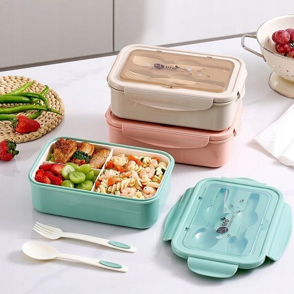 ŚNIADANIÓWKA LUNCHBOX POJEMNIK BOX BENTO 1400ML DZIECKA PUDEŁKO DO SZKOŁY zdjęcie 4