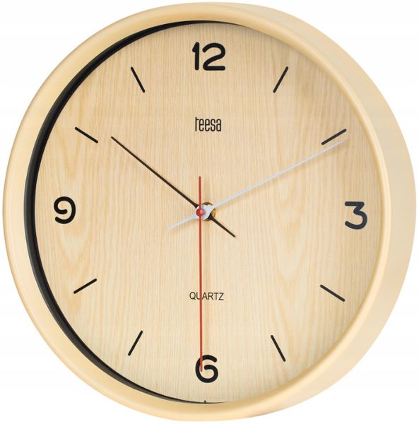 Zegar Ścienny Tarczowy Klasyczny Kwarcowy 30 Cm Jasny Brąz Tsa0048 zdjęcie 1