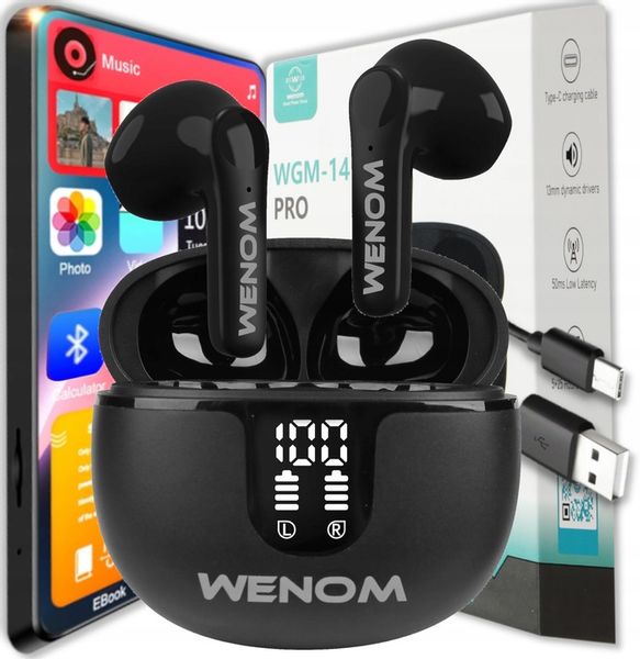 Słuchawki Bezprzewodowe Douszne Sportowe Wodoodporne Wenom WGM 14 PRO TWS zdjęcie 6