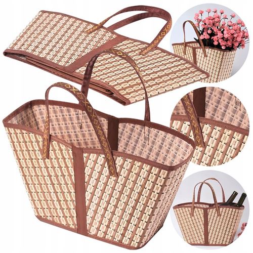 Torba bambusowa ekologiczna na zakupy eko pojemna na piknik na Arena.pl