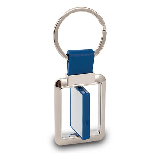 Brelok dwustronny z obrotowym środkiem z nadrukiem - niebieski na Arena.pl