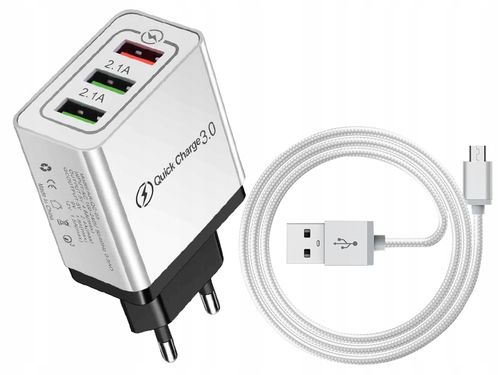 ŁADOWARKA SIECIOWA QC 3.0 + KABEL MICRO USB 1M na Arena.pl
