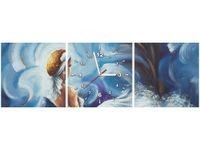 30 90CM OBRAZ 3 ELEM BŁĘKITNA DAMA ŚCIENNY PŁOTNO DRUK