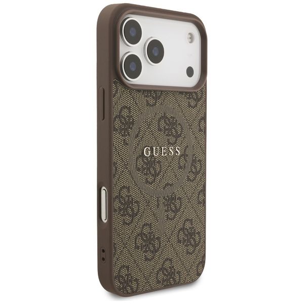 Etui Guess 4G Ring Classic Logo MagSafe do iPhone 17 Pro Max brązowy zdjęcie 4