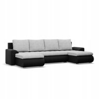 NAROŻNIK FORESTA U DUŻY SZARY CZARNY KANAPA Rozkładana