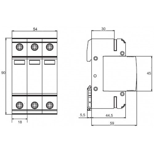 OGRANICZNIK PRZEPIĘĆ B+C 60KA 385V 3 POLA CE EN-61643-11 na Arena.pl