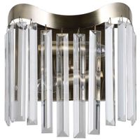 LAMPA ścienna SABRIGA WL-44544-2 Italux metalowa OPRAWA kinkiet glamour kryształki brąz przezroczyste