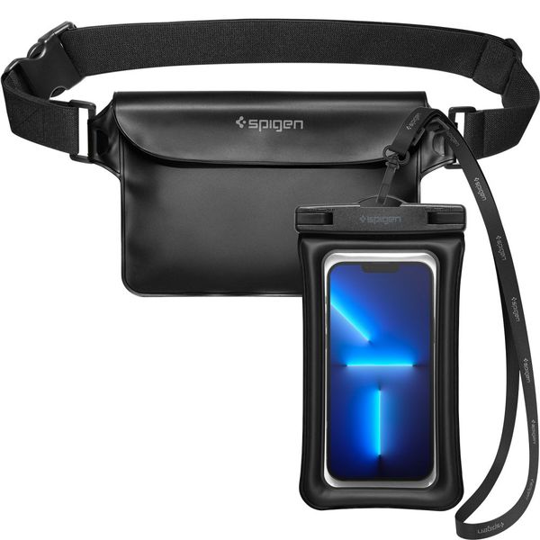 SPIGEN ETUI WODOODPORNE + SASZETKA CZARNA DO TELEFONU 8.2" zdjęcie 1