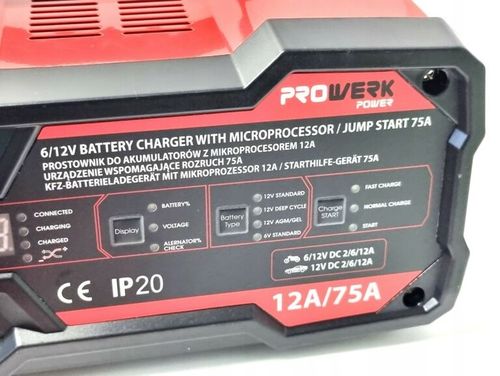 Ładowarka prostownik samochodowy do akumulatorów DC 12 A, 6V i 12V IP20 na Arena.pl