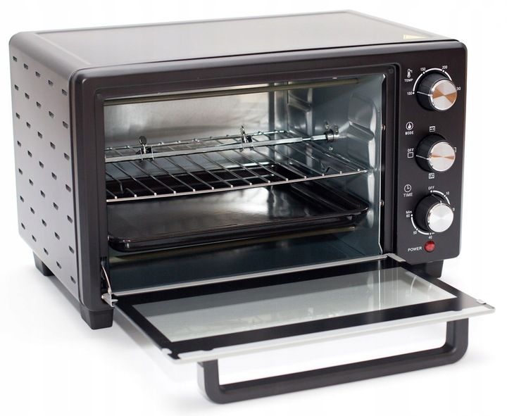 MINI PIEKARNIK ELEKTRYCZNY WOLNOSTOJĄCY 25L BERLINGER GRILL ROŻNO PRZENOŚNY zdjęcie 4