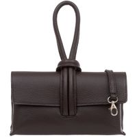 VERA PELLE torebka damska skórzana listonoszka z paskiem V682 c.brązowa