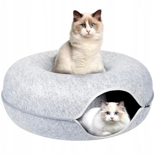 Legowisko Dla Kota Dwuczęściowe Okrągłe Donut Tunel Budka Domek 50 x 50 cm na Arena.pl