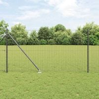 Ogrodzenie z słupkiem Szary 1 x 25 m Stal i PVC