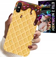 ETUI DO XIAOMI REDMI 9A - Z MOTYWEM WAFLA Z POLEWĄ CZEKOLADOWĄ