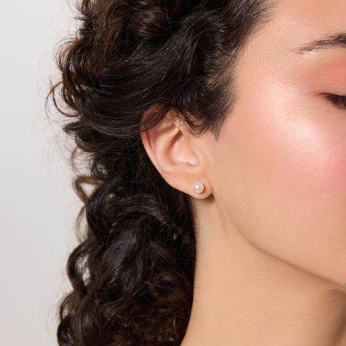 złote kolczyki z naturalnymi perłami 6-6,5mm na Arena.pl