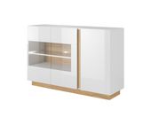 Komoda biała 138 cm do salonu połysk półki komody nowoczesne DOSTAWA