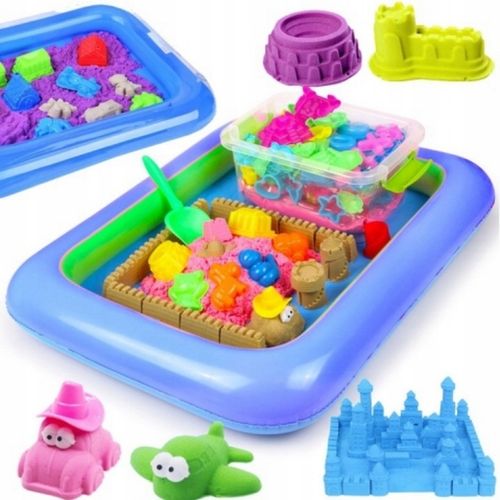 PIASEK KINETYCZNY 5kg +BASEN FOREMKI ŁOPATKA PIASKOWNICA WIADERKO ZESTAW XL na Arena.pl