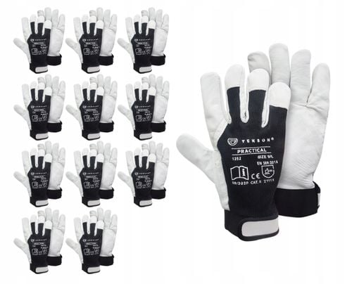 rękawice ochronne tekson practical 1252 skóra kozia z rzepem roz. 9 na Arena.pl