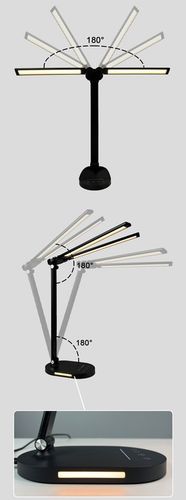 Podwójna Lampka Biurkowa LED Lampa na Biurko Kreślarska 24W Aluminium na Arena.pl