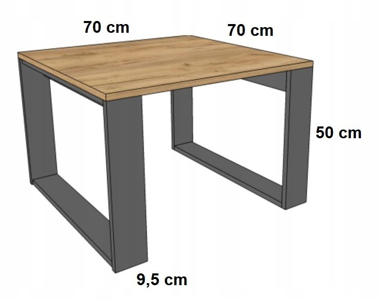 Ława Stolik K5 w stylu loft 70x70x50 zdjęcie 5