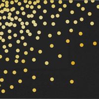 Serwetki papierowe czarne w złote kropki, 10 szt.