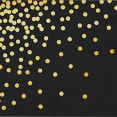 Serwetki papierowe czarne w złote kropki, 10 szt.