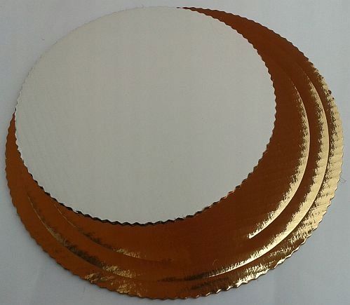 PODKŁAD POD TORT CIASTO - Tektura Falista - 28 cm Złoty T 1szt na Arena.pl