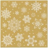 serwetki premium airlaid, "snowflakes gold", 1/4, 40 x 40 cm 50 szt.