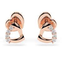 kolczyki z różowego złota 585 z diamentem (brylantem) 0,05 ct lab