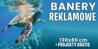 BANER REKLAMOWY plandeka oczkowany 130x80 DOWOLNA GRAFIKA DOWOLNY NAPIS