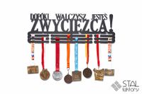Wieszak na medale | DOPÓKI WALCZYSZ JESTEŚ ZWYCIĘZCĄ | 60cm metalowy