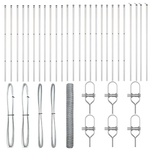 Ogrodzenie z słupkami Srebrny 1.2 x 50 m Stal pokryta PCV na Arena.pl