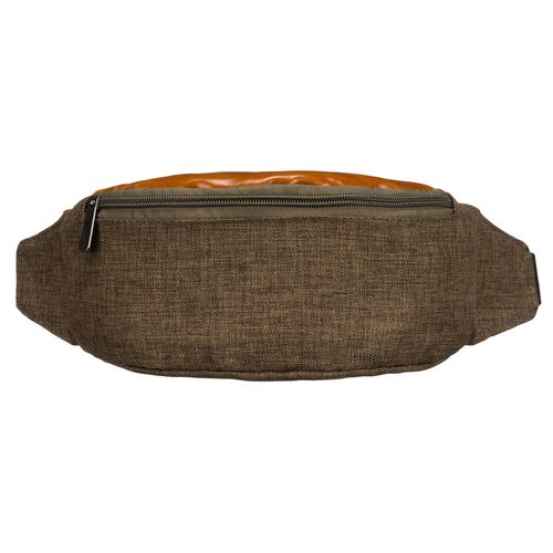 praktyczna saszetka z poliestru w zielono-brązowym kolorze z kieszenią na Arena.pl