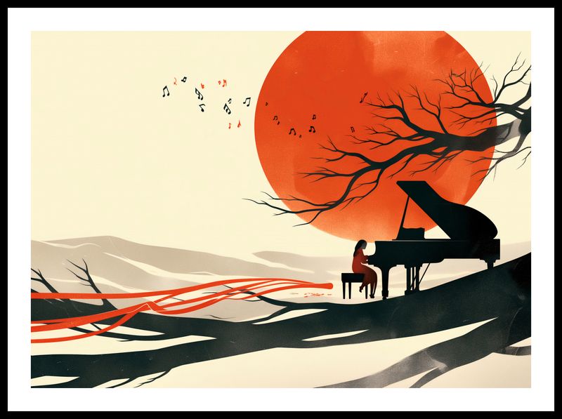 Plakat 70x50cm Pianistka zdjęcie 3